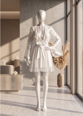 2 piece Celeste Bridal Lace Robe Set