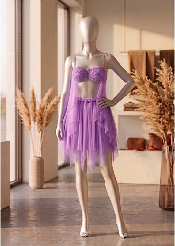 2-piece Ruby Romance Sheer Babydoll Set