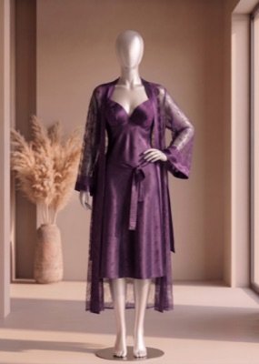 2 piece Scarlet Romance Satin Robe Set