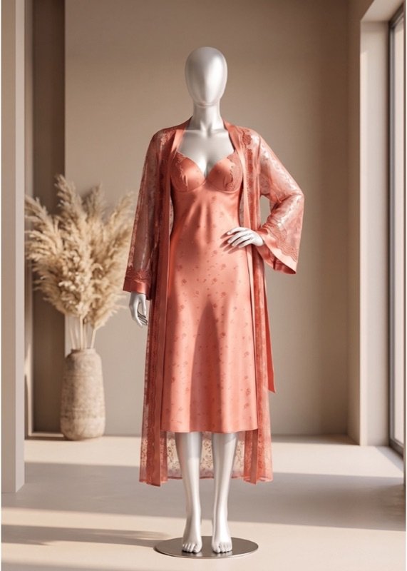 2 piece Scarlet Romance Satin Robe Set