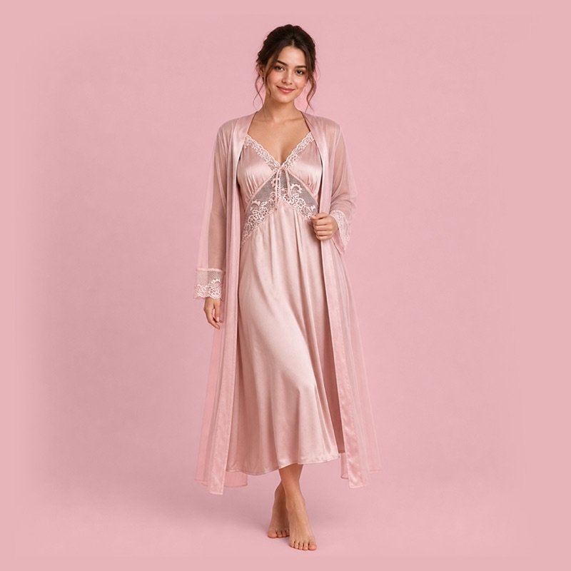 2 piece Serenity Satin Robe Set