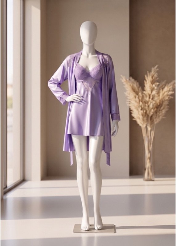 2 piece Serenity Satin Robe Set